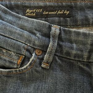 Faye #003 Women's Low Waist Straight Leg Jeans - Dark Blue